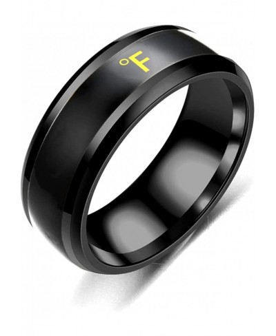 Fashion Simple Black Stainless Steel Band Ring $7.03 Bands