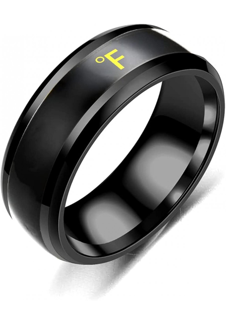 Fashion Simple Black Stainless Steel Band Ring $7.03 Bands