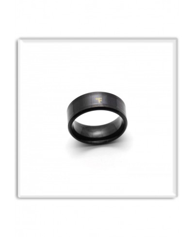 Fashion Simple Black Stainless Steel Band Ring $7.03 Bands