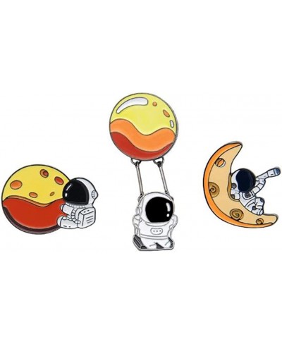 3 Pcs Space Themes Enamel Brooches Set Spaceman Lapel Pin Set Astronaut Brooch Pin Badges for Clothes Bags Backpacks $8.50 Br...