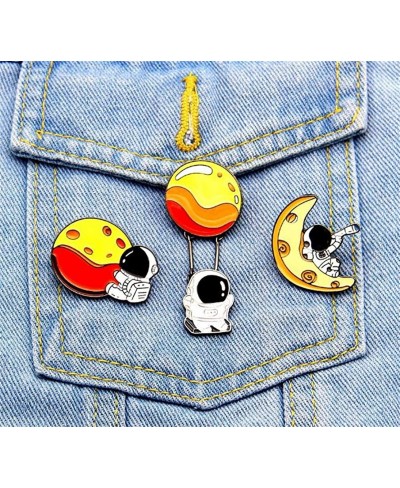 3 Pcs Space Themes Enamel Brooches Set Spaceman Lapel Pin Set Astronaut Brooch Pin Badges for Clothes Bags Backpacks $8.50 Br...