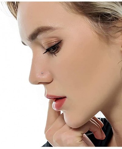 120pcs 22G Nose Rings Screw Shaped Stainless Steel Nose Studs Rings Piercing Pin Body Jewelry 1.5mm 2mm 2.5mm a Set White and...