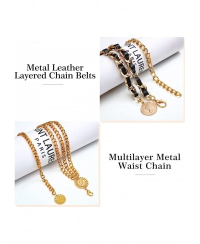 3 Pcs Metal Waist Chain Set Women Girl Adjustable Body Link Belts Multilayer Long Tassel Dress Belts Leather Chain Belts $9.1...