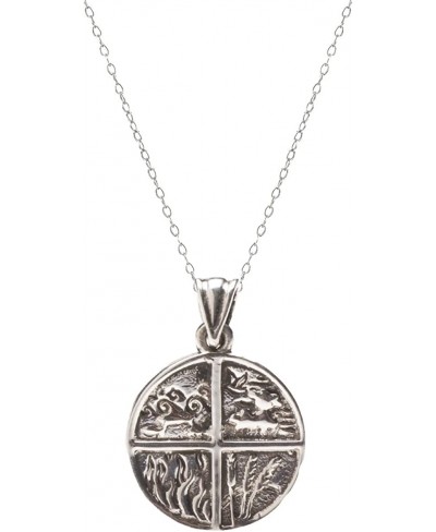 Sterling Silver Four Elements Pendant Necklace 18 $32.49 Pendants & Coins