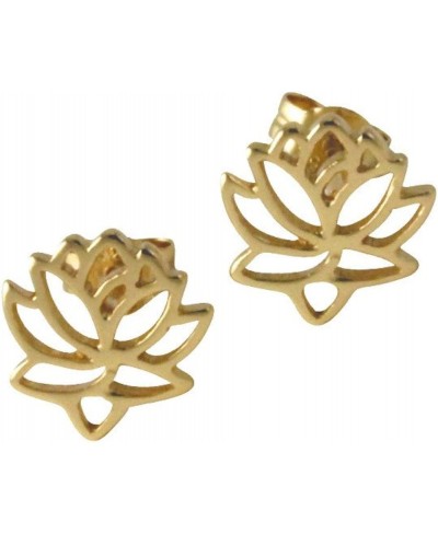 "Blooming" Goldtone Sterling Silver Flower Lotus Stud Earrings $22.64 Stud