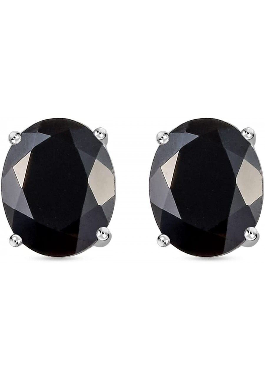 Black Spinel Stud Earrings for Women 925 Sterling Silver Platinum Plated Push Back Gifts Ct 1.8 $20.15 Stud