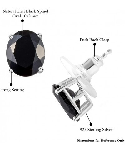 Black Spinel Stud Earrings for Women 925 Sterling Silver Platinum Plated Push Back Gifts Ct 1.8 $20.15 Stud