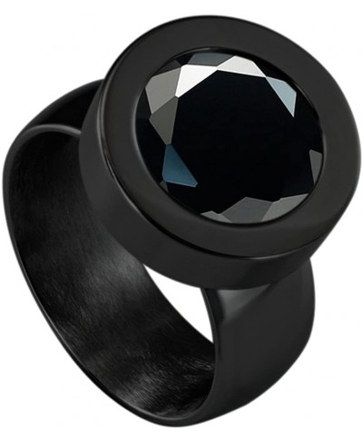 Ring Made of Black Stainless Steel with Interchangeable Black Colored Mini Coin $23.53 Bands