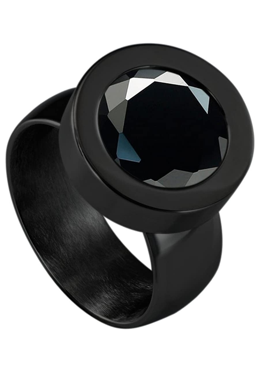 Ring Made of Black Stainless Steel with Interchangeable Black Colored Mini Coin $23.53 Bands