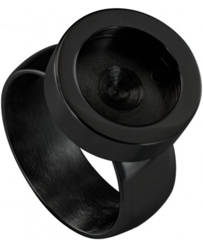 Ring Made of Black Stainless Steel with Interchangeable Black Colored Mini Coin $23.53 Bands