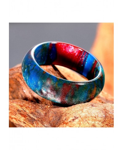 Acrylic Rings for Women Bohemian Chunky Resin Trendy Colorful Statement Thick Rings Vintage Jewelry Handmade Beach Jewelry We...