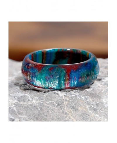 Acrylic Rings for Women Bohemian Chunky Resin Trendy Colorful Statement Thick Rings Vintage Jewelry Handmade Beach Jewelry We...