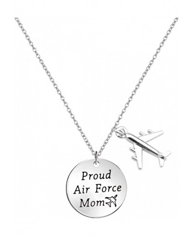 Airforce Mom Gift Proud Air Force Mom Necklace Airplane Charm Military Deployment Gift Long Distance Relationship Necklace fo...