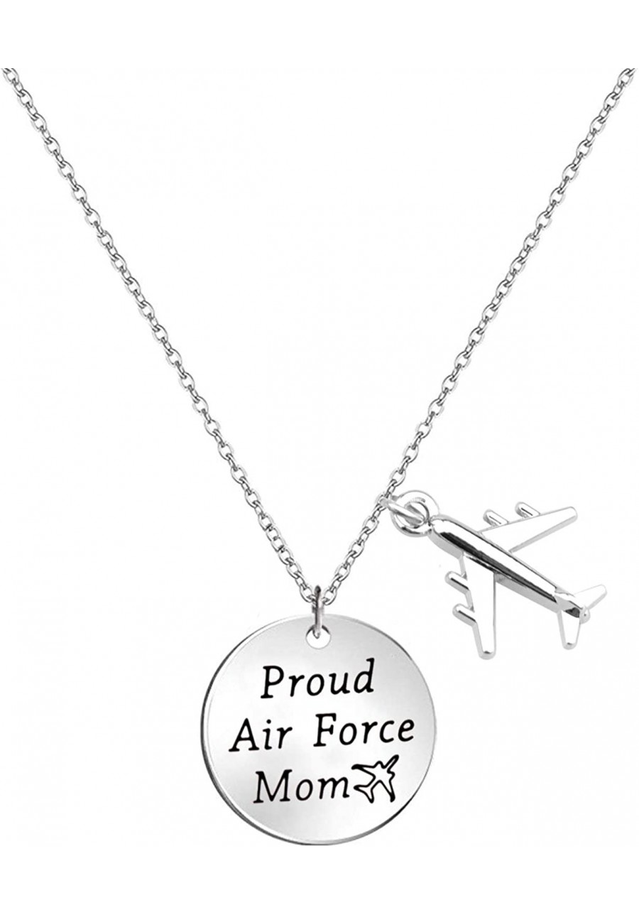 Airforce Mom Gift Proud Air Force Mom Necklace Airplane Charm Military Deployment Gift Long Distance Relationship Necklace fo...