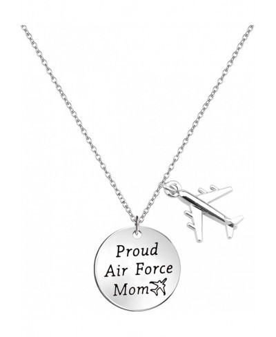 Airforce Mom Gift Proud Air Force Mom Necklace Airplane Charm Military Deployment Gift Long Distance Relationship Necklace fo...