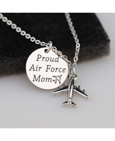 Airforce Mom Gift Proud Air Force Mom Necklace Airplane Charm Military Deployment Gift Long Distance Relationship Necklace fo...