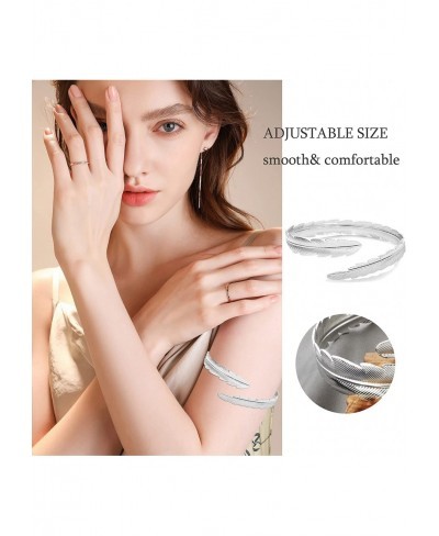 9 Pieces Arm Cuff Upper Arm Band Cuff Bracelet Bangle for Women Silver Gold Adjustable Armband Set Snake Open Minimalist Gree...