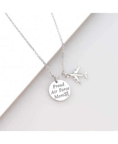 Airforce Mom Gift Proud Air Force Mom Necklace Airplane Charm Military Deployment Gift Long Distance Relationship Necklace fo...