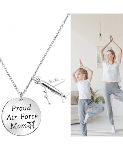 Airforce Mom Gift Proud Air Force Mom Necklace Airplane Charm Military Deployment Gift Long Distance Relationship Necklace fo...