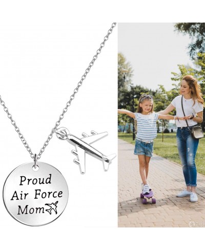 Airforce Mom Gift Proud Air Force Mom Necklace Airplane Charm Military Deployment Gift Long Distance Relationship Necklace fo...