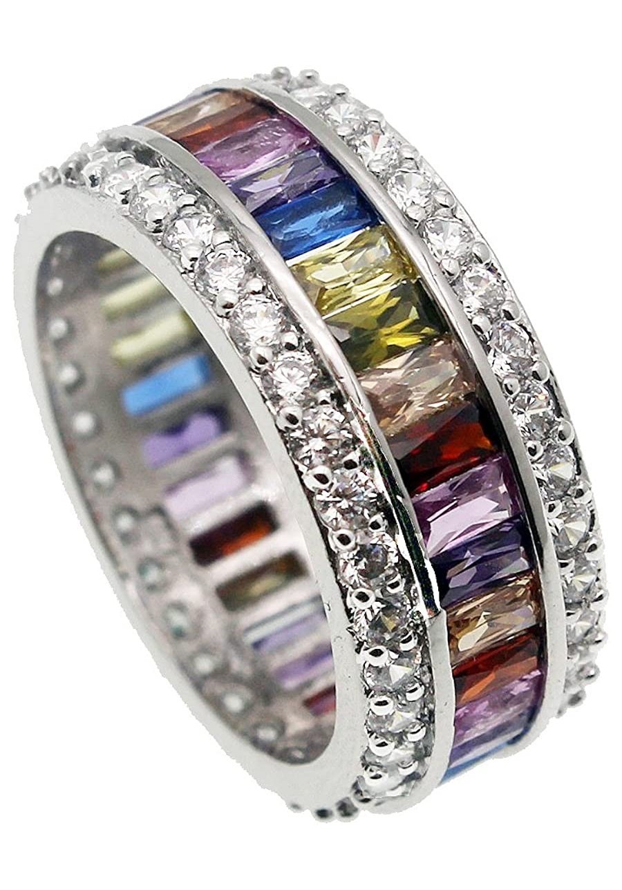 Wedding Ring for Women Mother's Day Multicolor Ring Jewelry for Mom Her Band Ring Size 6 7 8 9 10 11 12 (7) $20.31 Wedding Bands