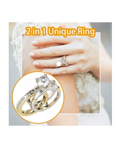 Women Ring Bridal Cubic Zirconia Diamond Engagement Promise Rings Jewelry Gift $8.71 Promise Rings