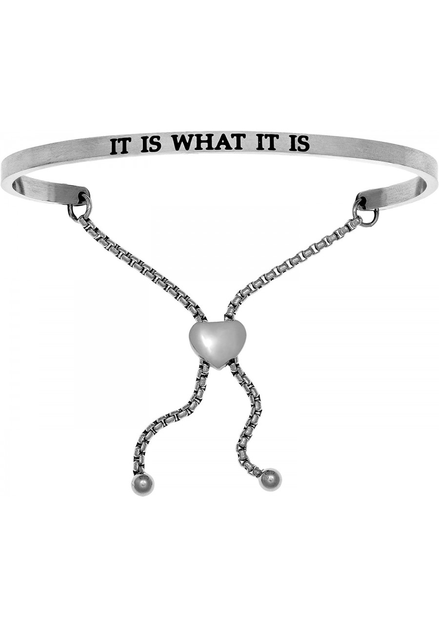 Stainless Steel IT is What IT is Diamond Accent Adjustable Bracelet $54.06 Cuff