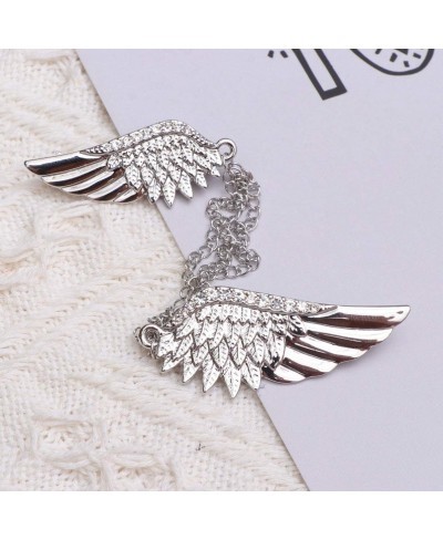 Angel Wings Brooch Pin Sweater Shawl Chain Clip Cardigan Collar Holder Wedding Fancy Clothing Accessories Christmas Valentine...