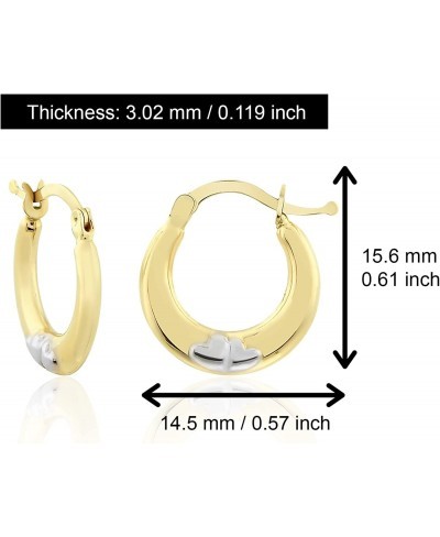 10K and 14K Real Gold Heart Earrings for Women and Girls Small Heart Hoop Earrings Yellow and White Color Lightweight Jewelry...