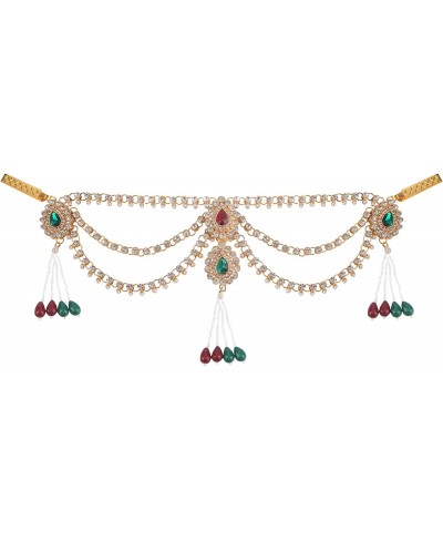 Indian Bollywood Vintage Faux Pearl Kundan Crystal Waist Belt Belly Chain Kamarbandh Bridal Body Jewelry $14.41 Body Chains