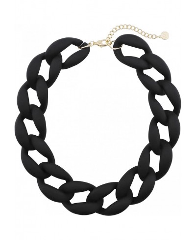 Chunky Acrylic Necklace Smooth Chain Link Cool Statement Choker Cuban Style Jewelry Gift for Women Girls $17.02 Chokers