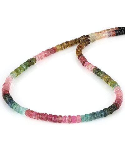 Multi Tourmaline Faceted Rondelle Necklace Multi Color Necklace All Purpose Piece Semi Precious Gemstone Engagement Gift $28....