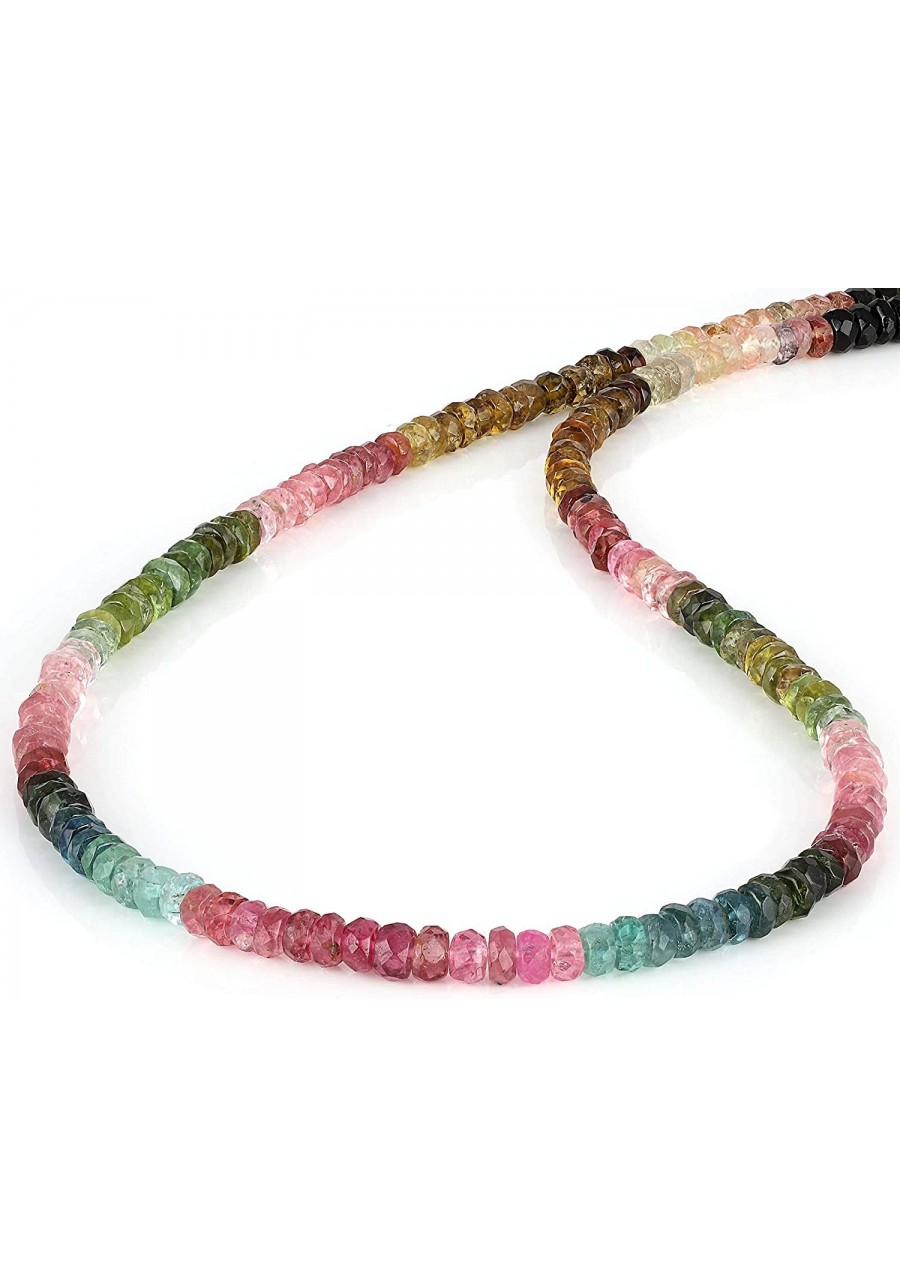 Multi Tourmaline Faceted Rondelle Necklace Multi Color Necklace All Purpose Piece Semi Precious Gemstone Engagement Gift $28....