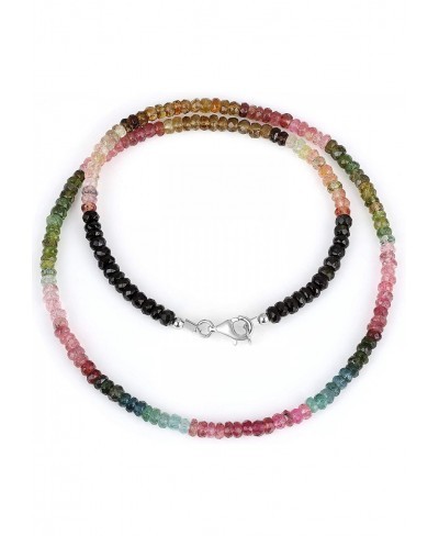 Multi Tourmaline Faceted Rondelle Necklace Multi Color Necklace All Purpose Piece Semi Precious Gemstone Engagement Gift $28....