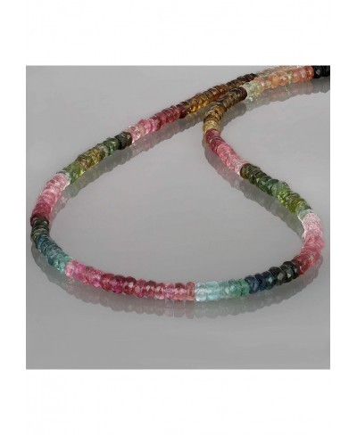 Multi Tourmaline Faceted Rondelle Necklace Multi Color Necklace All Purpose Piece Semi Precious Gemstone Engagement Gift $28....