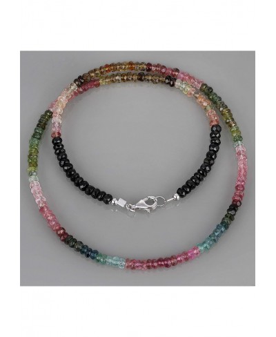 Multi Tourmaline Faceted Rondelle Necklace Multi Color Necklace All Purpose Piece Semi Precious Gemstone Engagement Gift $28....