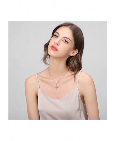 Gold Plated Box Chain Necklace Fire Opal Prong Setting Birthstone Cross Pendant $22.86 Pendant Necklaces