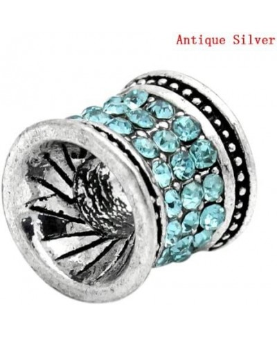 Blue December Birthstone Rhinestones Charm Spacer Bead Stopper for European Bracelets $26.16 Charms & Charm Bracelets