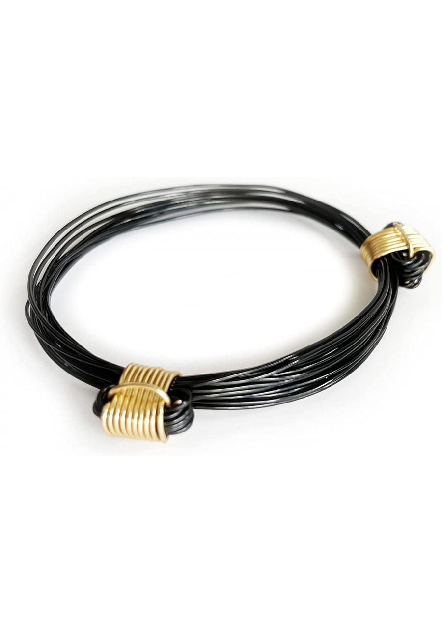 African Elephant Knot Bracelet - 2 Knot BLACK and GOLD Color Metal V2 made in Zimbabwe 2knotblkngoldv1 $25.14 Strand