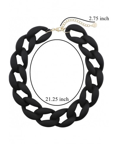 Chunky Acrylic Necklace Smooth Chain Link Cool Statement Choker Cuban Style Jewelry Gift for Women Girls $17.02 Chokers