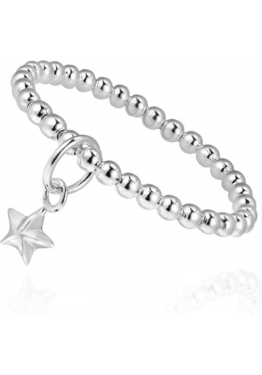 Cosmic Little Dangle Star Eternity Bead Ball .925 Sterling Silver Ring Size 6 Sterling Silver Ring Sterling Silver Bead Ball ...