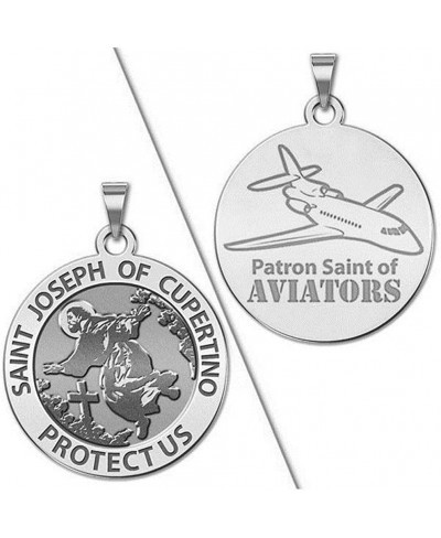 Saint Joseph of Cupertino Aviator Religious Medal - 2/3 Inch Size of Dime Sterling Silver $29.98 Pendants & Coins