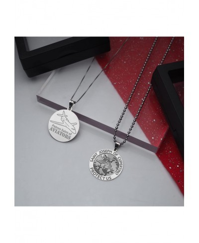 Saint Joseph of Cupertino Aviator Religious Medal - 2/3 Inch Size of Dime Sterling Silver $29.98 Pendants & Coins