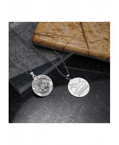 Saint Joseph of Cupertino Aviator Religious Medal - 2/3 Inch Size of Dime Sterling Silver $29.98 Pendants & Coins