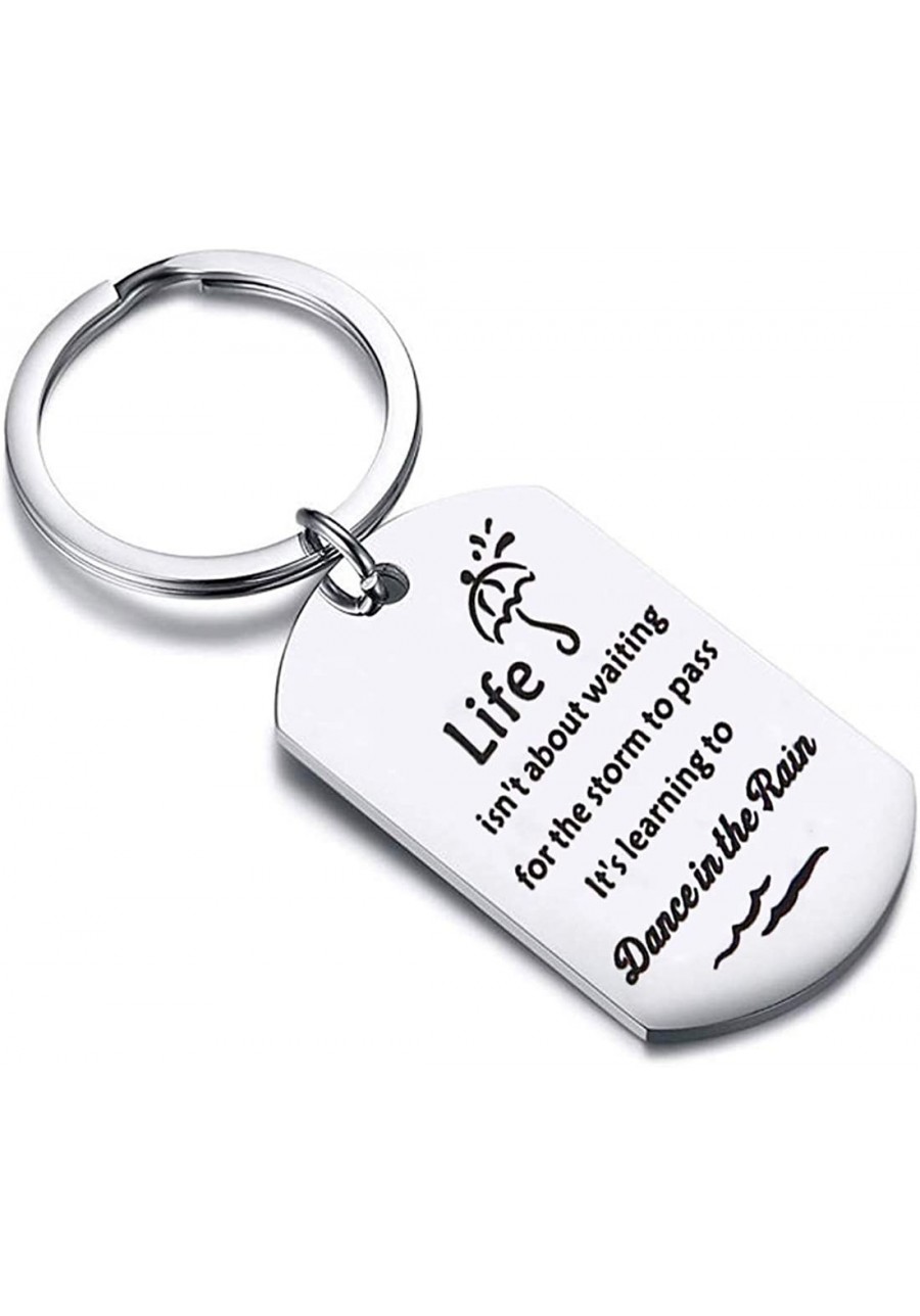 Inspirational Gifts Dance in The Rain Dog Tag Keychain Encouragement Jewelry $13.58 Pendants & Coins