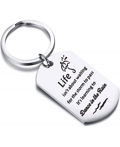 Inspirational Gifts Dance in The Rain Dog Tag Keychain Encouragement Jewelry $13.58 Pendants & Coins