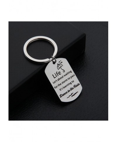 Inspirational Gifts Dance in The Rain Dog Tag Keychain Encouragement Jewelry $13.58 Pendants & Coins