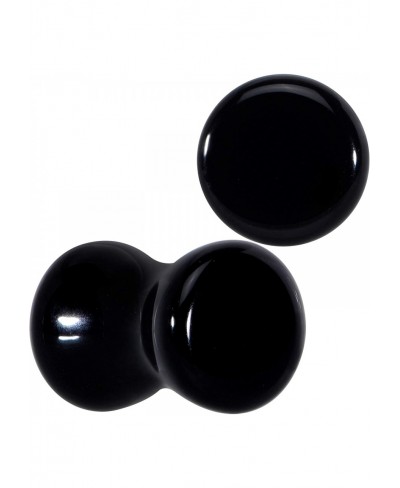 Womens 2PC Black Agate Stone Saddle Plugs Double Flare Plug Ear Plug Gauges Set of 2 $10.90 Piercing Jewelry