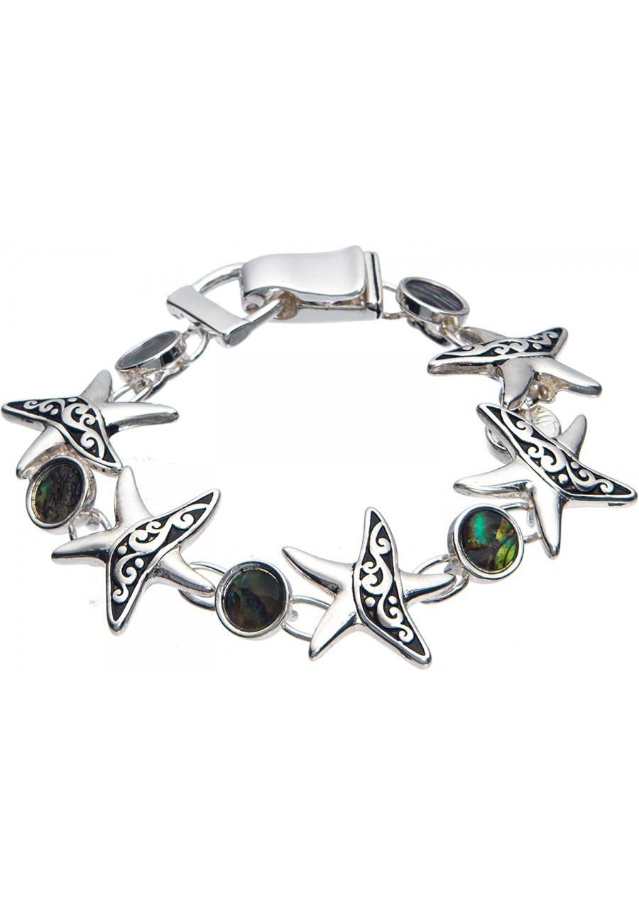 Starfish & Green Brown Abalone Shell Tennis Bracelet $17.48 Tennis