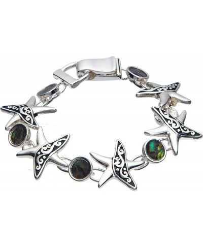 Starfish & Green Brown Abalone Shell Tennis Bracelet $17.48 Tennis